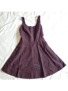 Vintage 90s GAP Floral Skater Mini Dress Navy 00